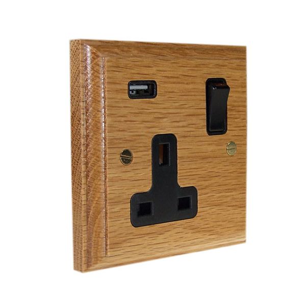 Light Oak Switches & Sockets